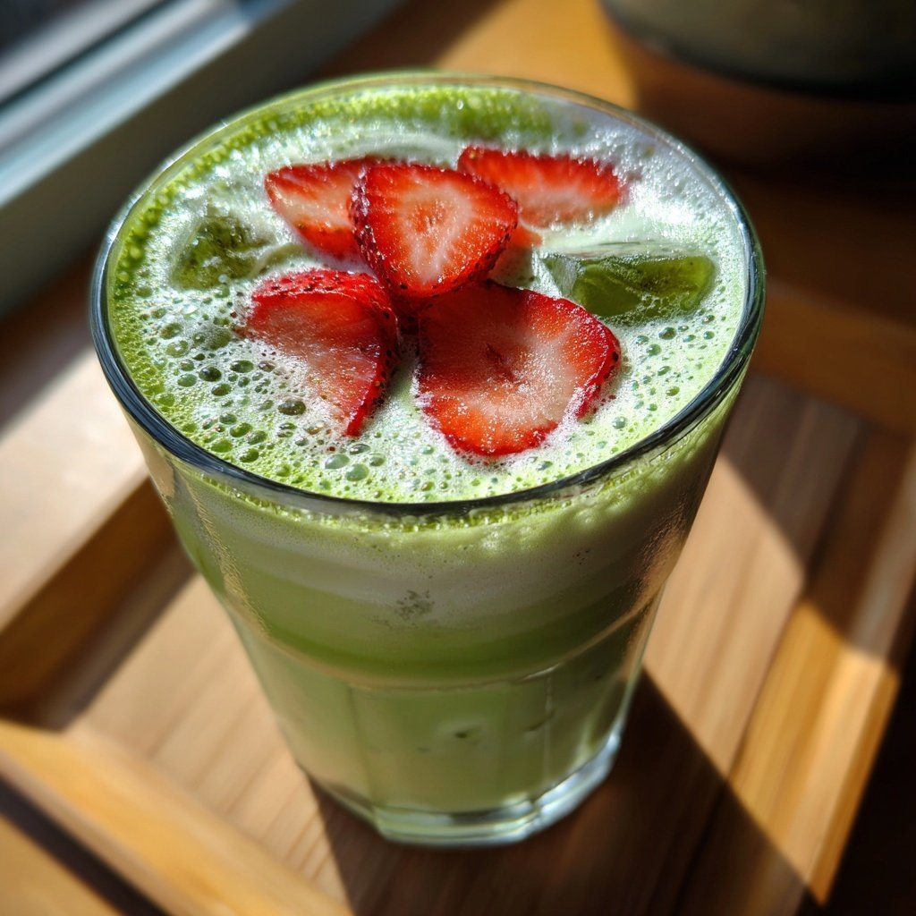 Strawberry Matcha Latte Iced