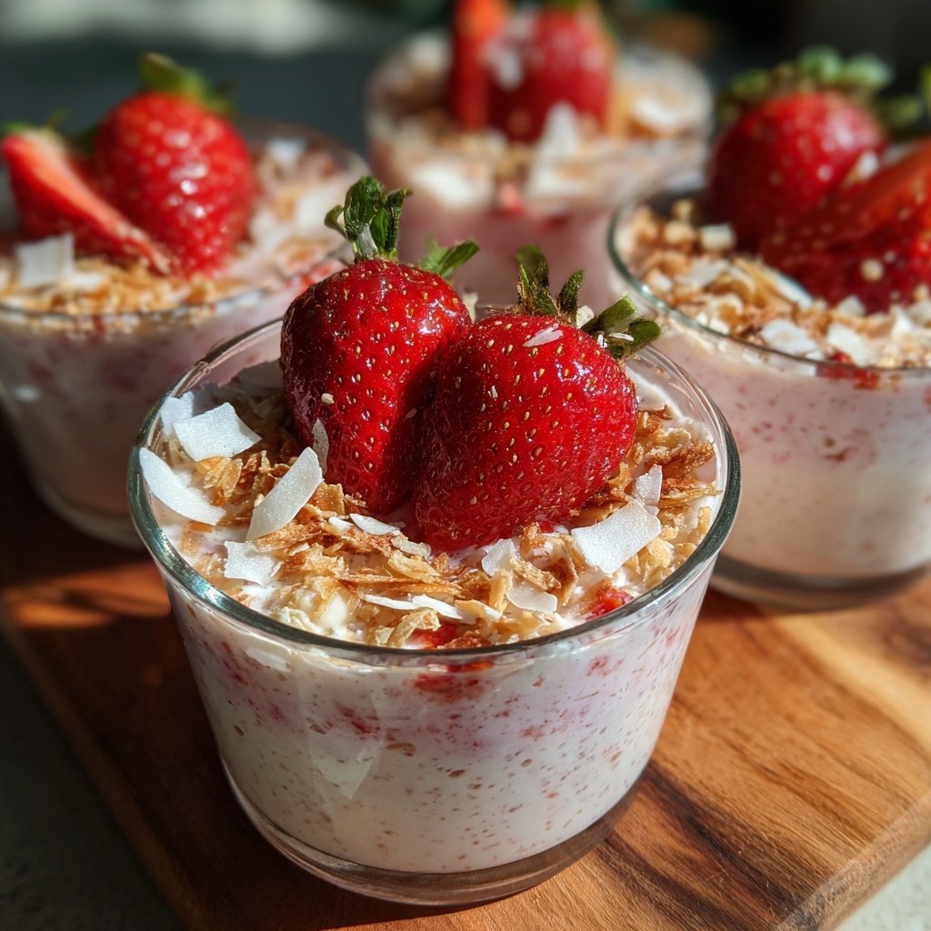 Strawberry Coconut Yogurt Chia Cups