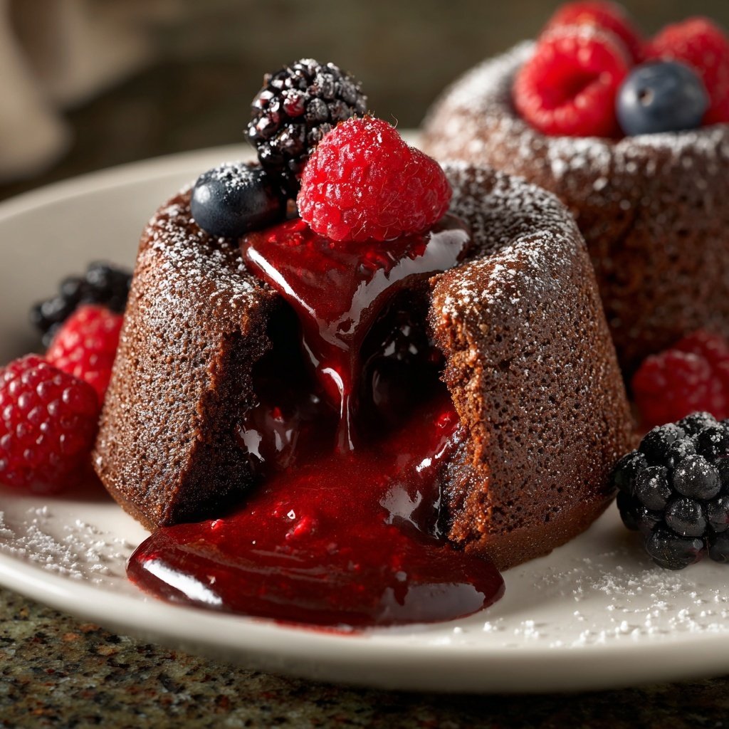 Chocolate Raspberry Lava Cakes
