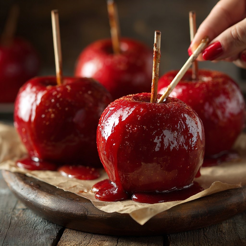 Red Candy Apples With Cinnamon