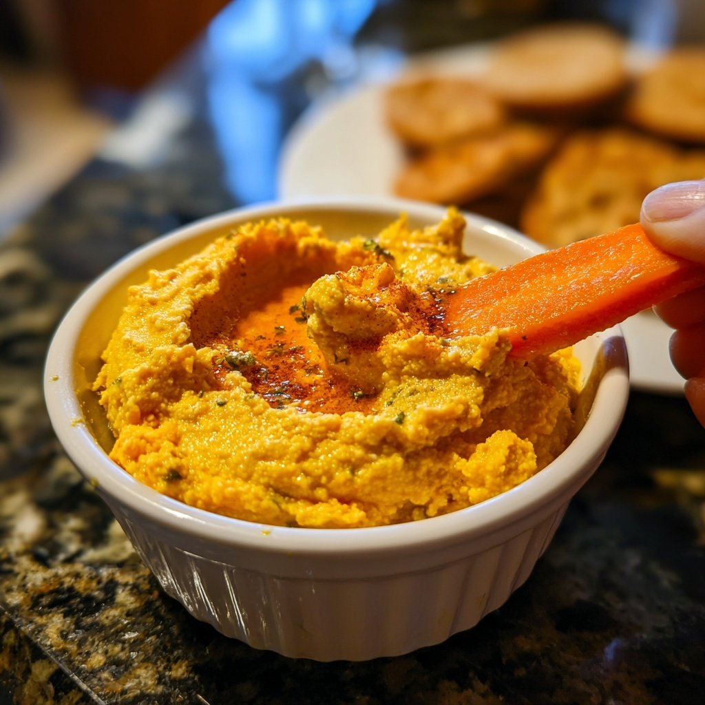 Healthy Lunch Roasted Carrot Hummus Bowl