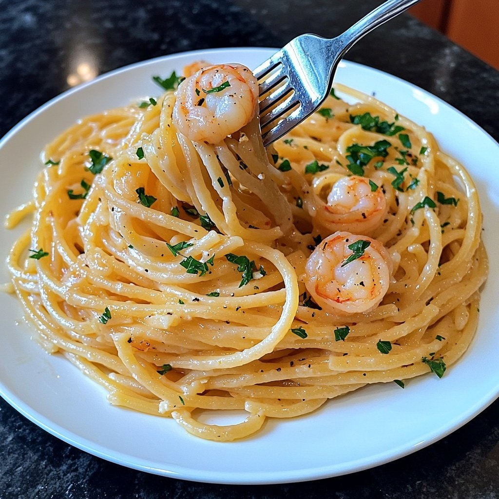 15-Minute Garlic Shrimp Pasta