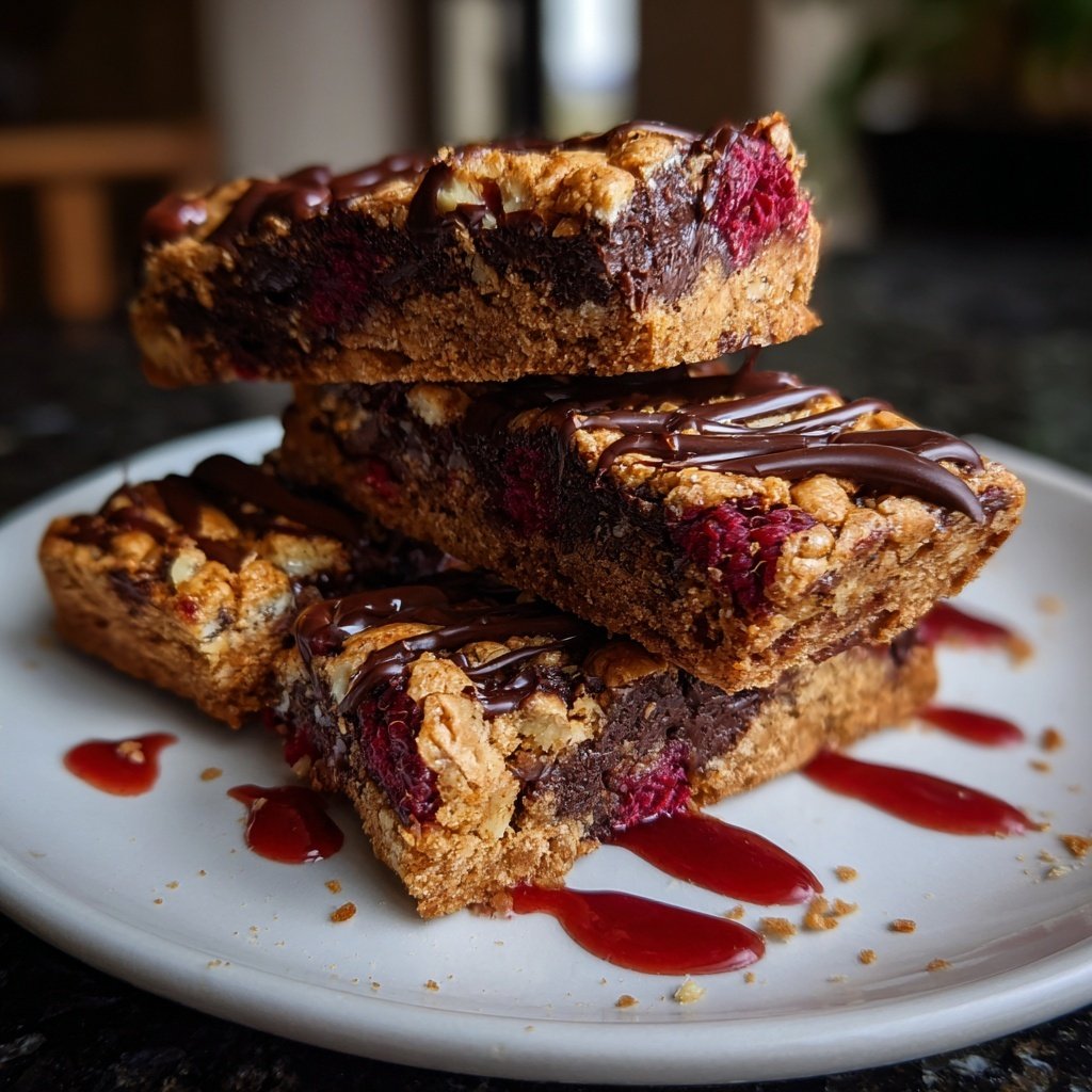 Chocolate Raspberry Almond Snack Bars