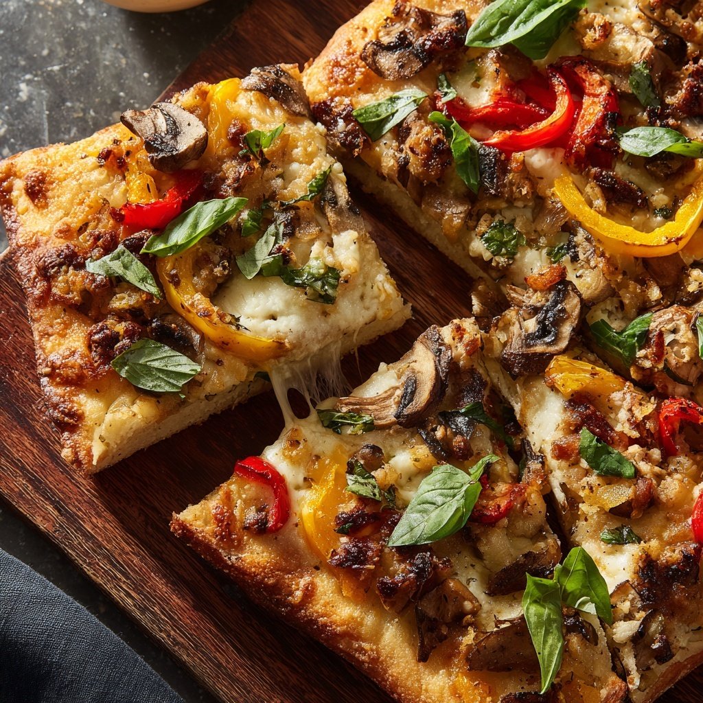 Super Bowl Food Sheet Pan Veggie Pizza