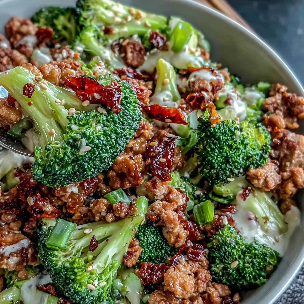 Ground Chicken And Broccoli Bowl