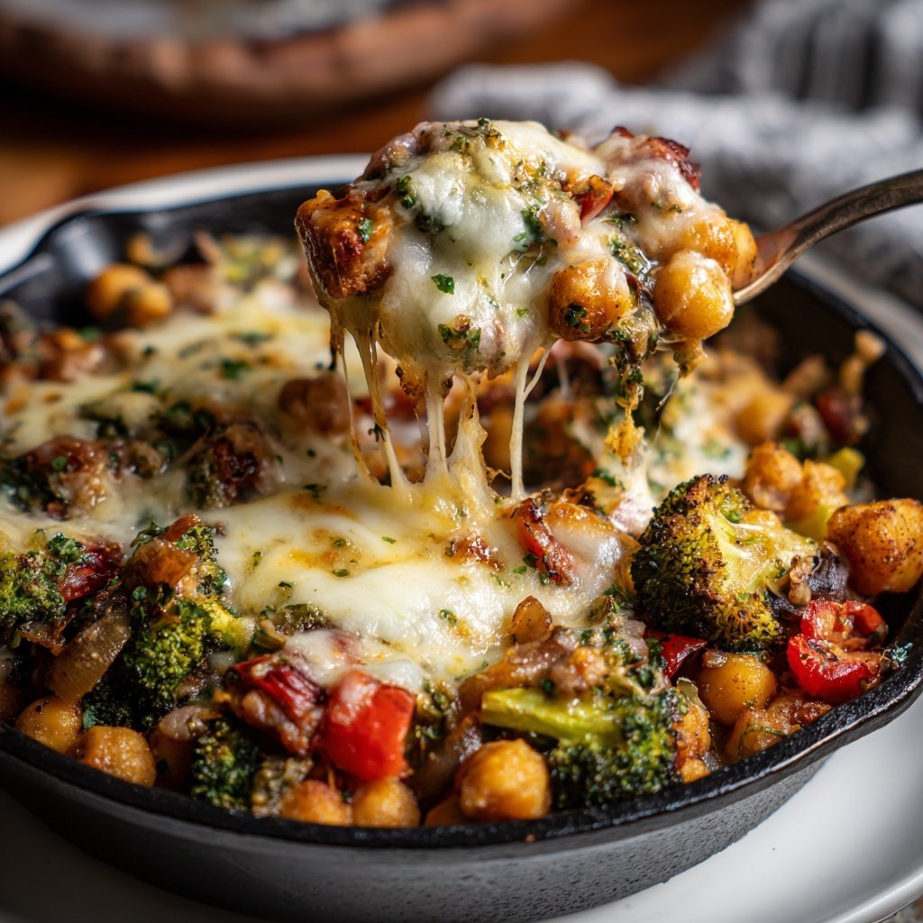 Baked Veggie Chickpea Skillet