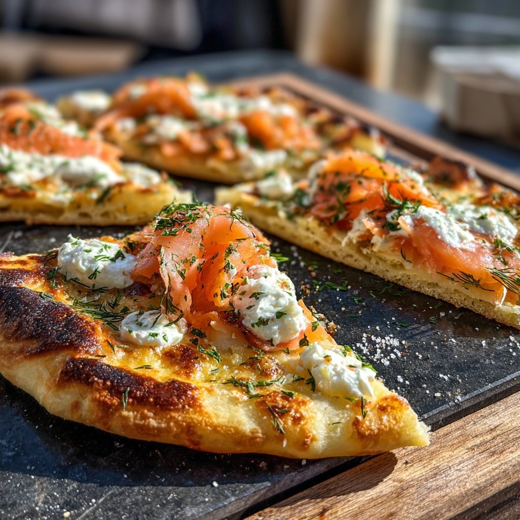 Flammkuchen with Smoked Salmon