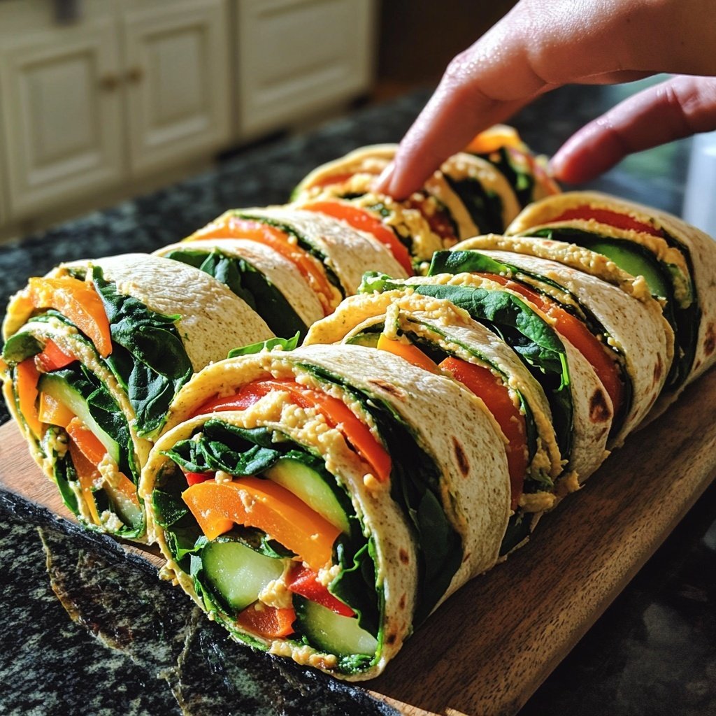 Healthy Lunch Veggie Wraps with Hummus