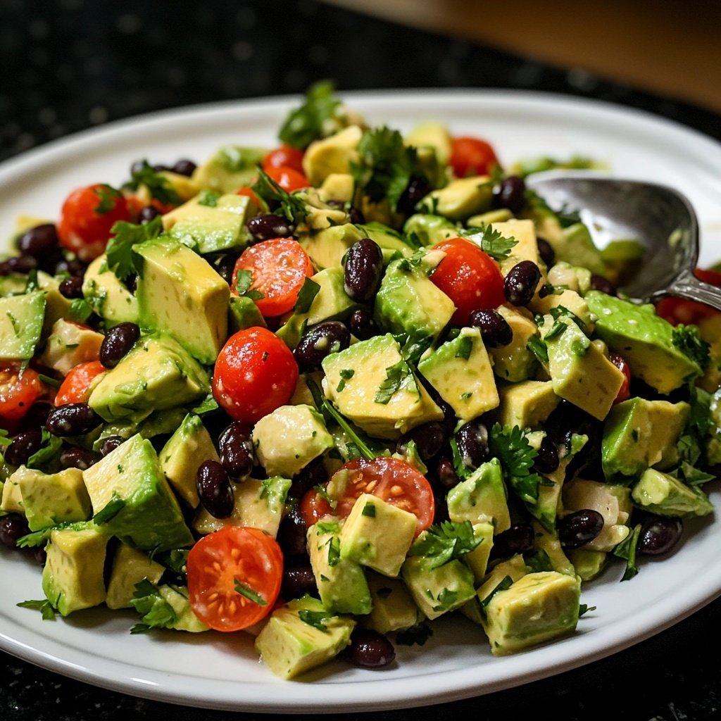 Healthy Lunch Avocado Bean Salad